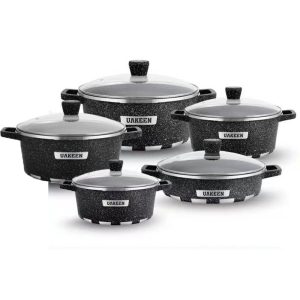 UAKEEN VK-45 Die-Cast Granite Cookware Set (5-Piece)