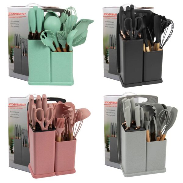 Silicone laddel and knife set