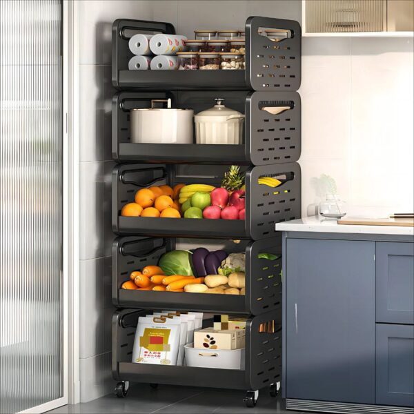 5 tier plastic trolley