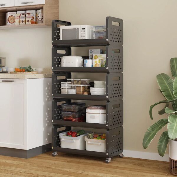 5 tier plastic trolley
