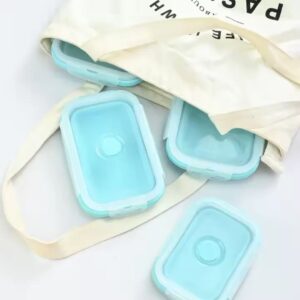 4 Set Collapsible Silicone Food Storage Containers with Lids