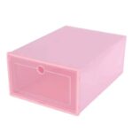 Stackable Clear Pink Plastic Shoe Storage Box