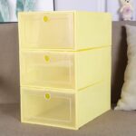 Stackable Clear Pink Plastic Shoe Storage Box