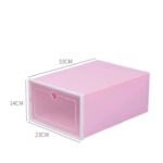 Stackable Clear Pink Plastic Shoe Storage Box