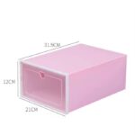 Stackable Clear Pink Plastic Shoe Storage Box