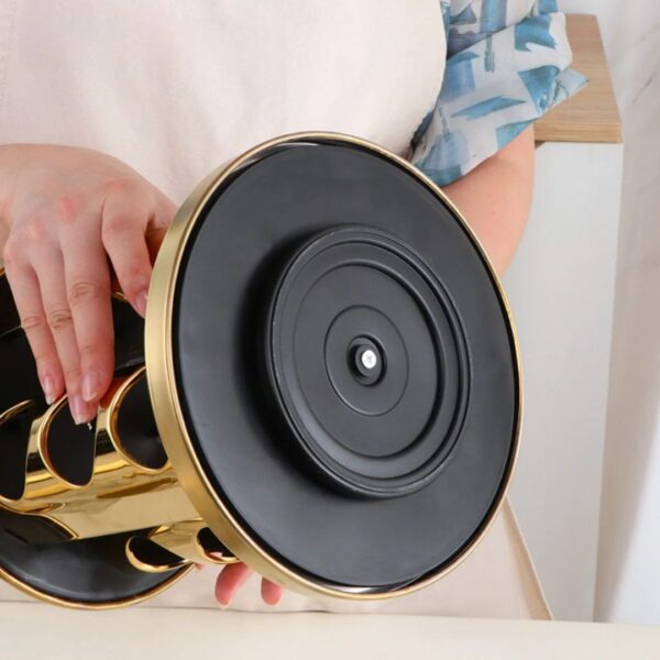 12 pcs Rotating Spice Rack with LED Light & Mirror Top