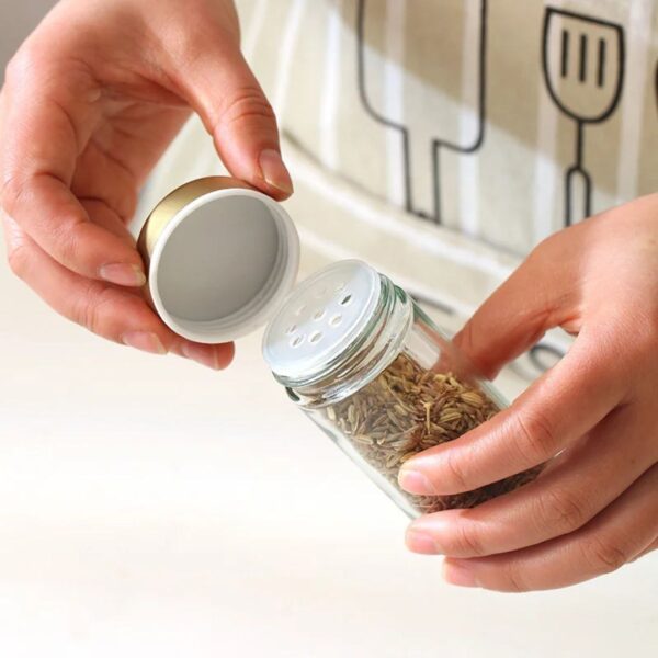 12 pcs Rotating Spice Rack with LED Light & Mirror Top