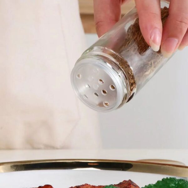 12 pcs Rotating Spice Rack with LED Light & Mirror Top