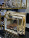 Elegant Gold-Colored Decorative Serving Trays