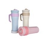 Insulated Stainless Steel Tumbler with Straw Lid & Handle for Hot & Cold Drinks