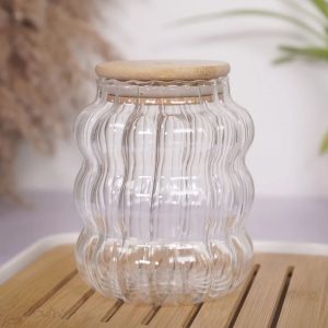 Glass cup with straw small size