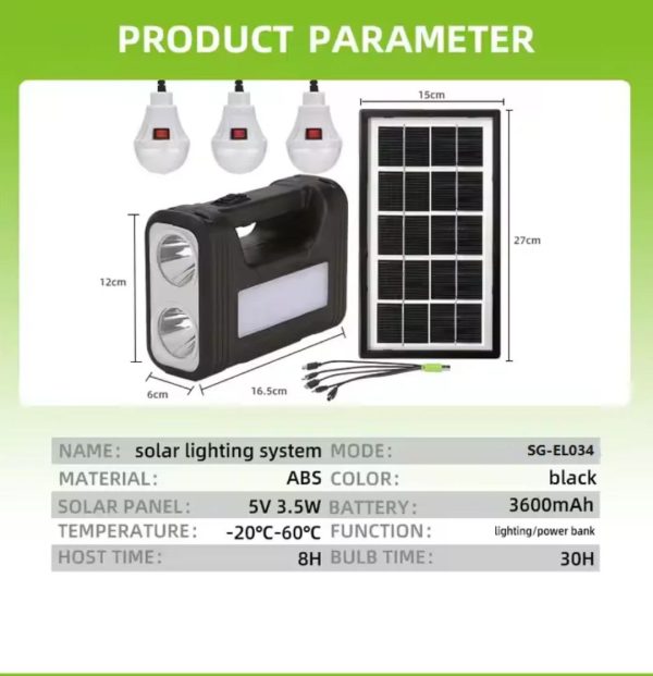 GDPLUS GD-8017 Solar Lighting System Kit