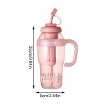 Ice Cream Water Bottle with Straw & Handle