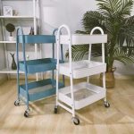 3-Tier Metal Rolling Utility Cart - Multi-Purpose Storage Organizer