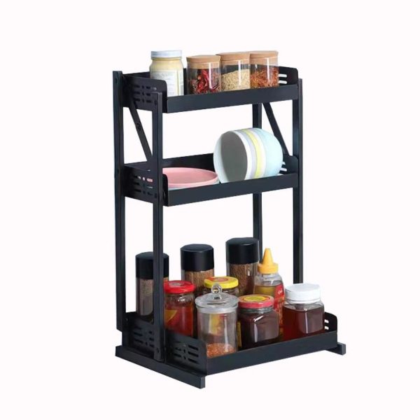 3-Tier Bathroom & Kitchen Organizer with Pull-Out Shelves