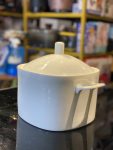 White Ceramic Serving Dish with Lid & Handle