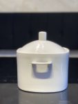 White Ceramic Serving Dish with Lid & Handle