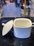 White Ceramic Serving Dish with Lid & Handle