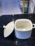 White Ceramic Serving Dish with Lid & Handle