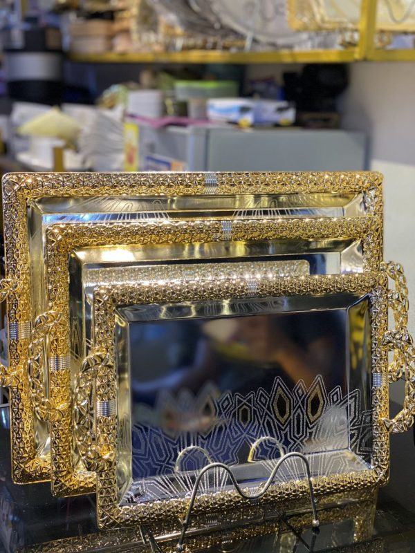 ST009 Decorative Gold Metal Serving Trays