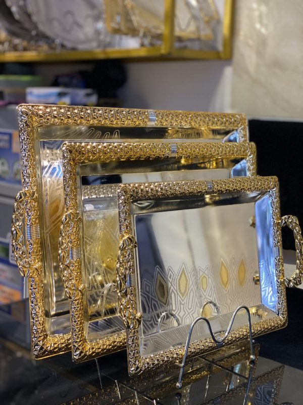 ST009 Decorative Gold Metal Serving Trays