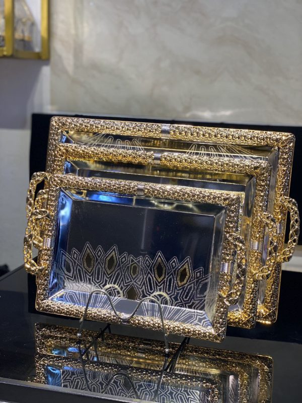 ST009 Decorative Gold Metal Serving Trays