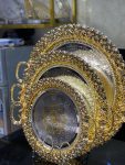 3pcs Luxurious Decorative Serving Trays – Gold & Silver Baroque Design