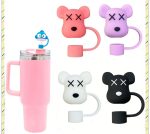 Flower-Design Silicone Straw Covers