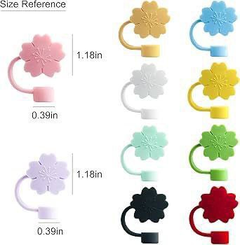 Flower-Design Silicone Straw Covers