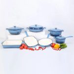 7-Piece Orange Enameled Cast Iron Cookware Set