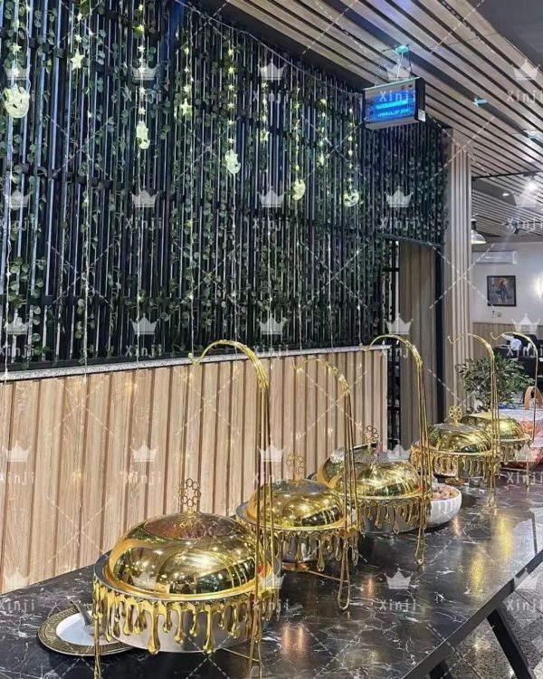 8 L Gold Finish Stainless Steel Chafing Dish