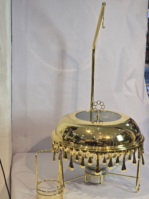 8 L Gold Finish Stainless Steel Chafing Dish