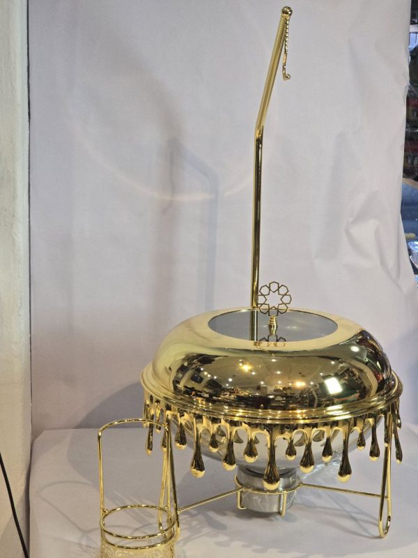 8 L Gold Finish Stainless Steel Chafing Dish