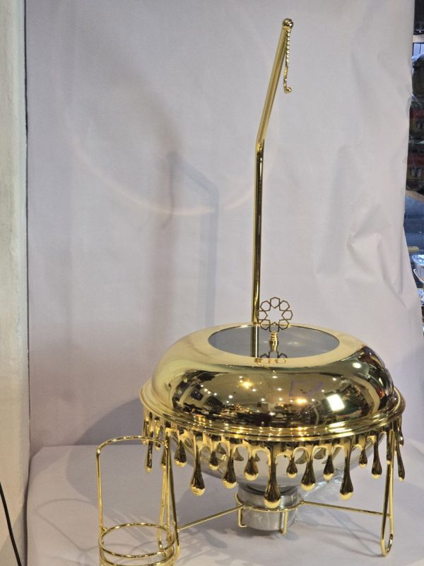 8 L Gold Finish Stainless Steel Chafing Dish