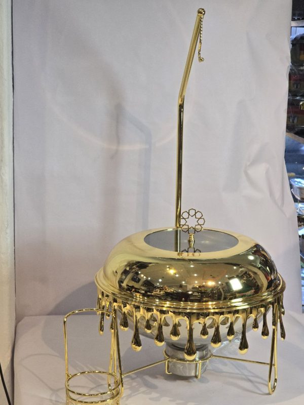 8 L Gold Finish Stainless Steel Chafing Dish