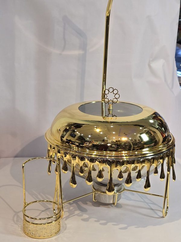 8 L Gold Finish Stainless Steel Chafing Dish