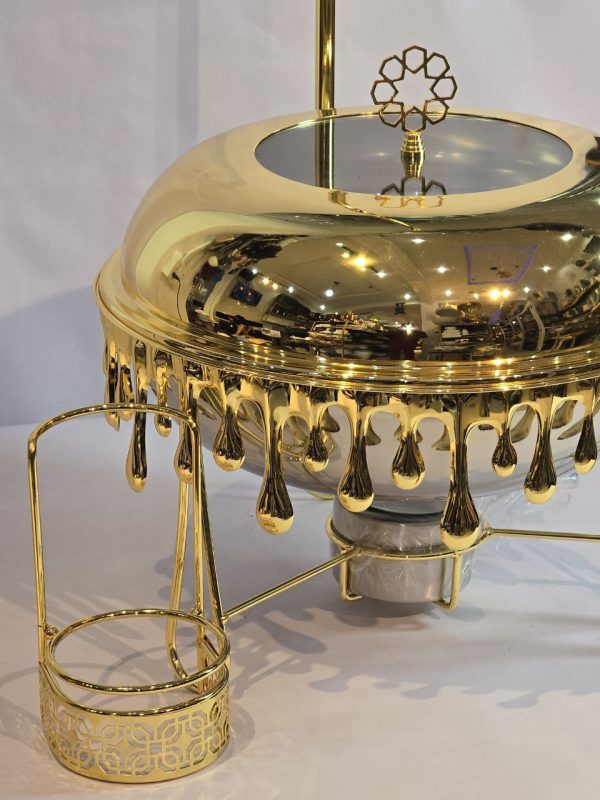 8 L Gold Finish Stainless Steel Chafing Dish