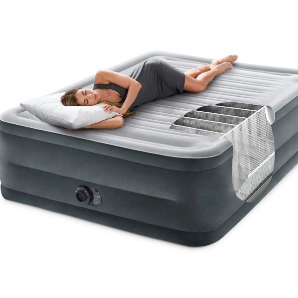 Portable Inflatable Air Mattress with Built-In Electric Pump & Carrying Bag