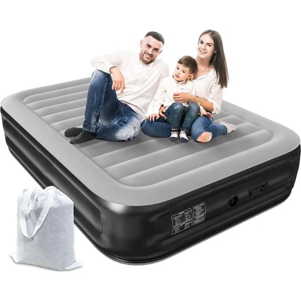 Portable Inflatable Air Mattress with Built-In Electric Pump & Carrying Bag