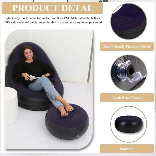 Inflatable Lounge Chair and Footstool Set