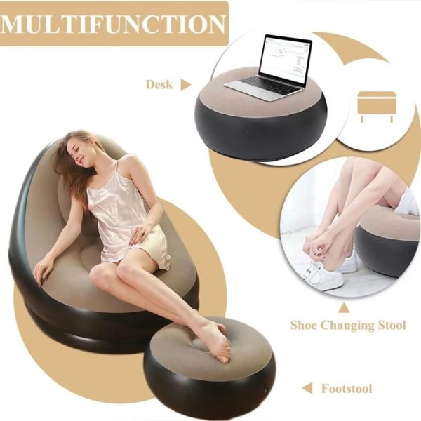 Inflatable Lounge Chair and Footstool Set