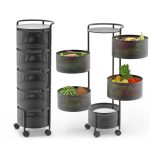 Rotating Carbon Steel Storage Basket Trolley