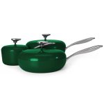 3 Set Staub Cast Iron Round Cocotte – French Enameled Heat-Retentive Dutch Oven