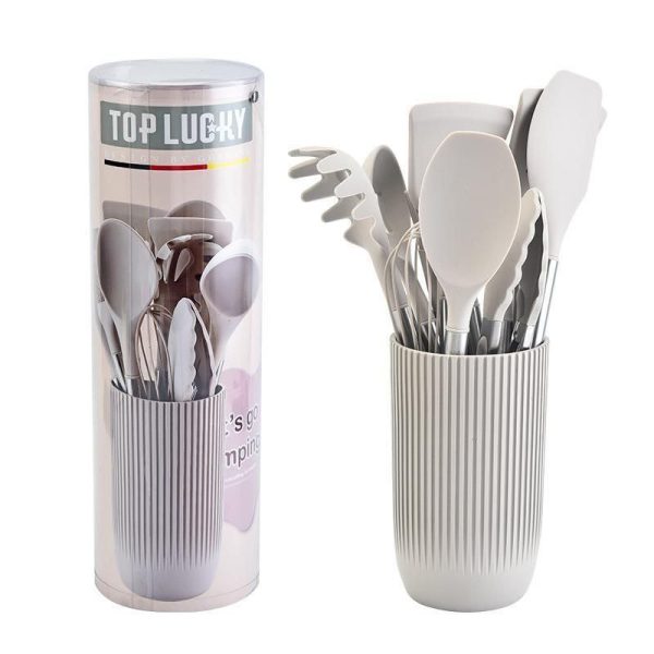 12-Piece Silicone Kitchen Utensil Set with Holder