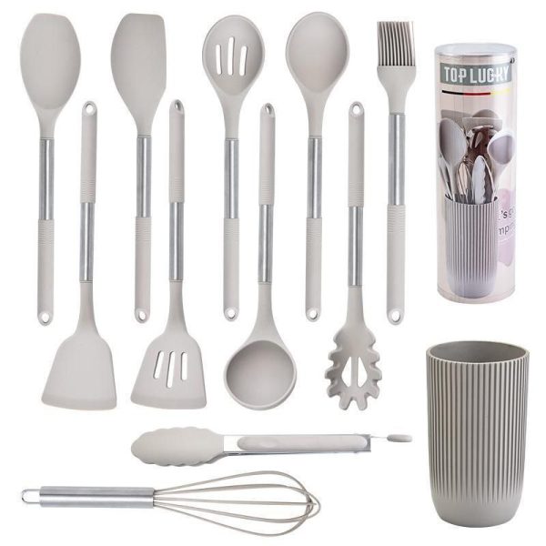 12-Piece Silicone Kitchen Utensil Set with Holder