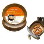100 Pcs Disposable Round Paper Liners for Air Fryer Baskets, Grease-Proof and Heat-Resistant