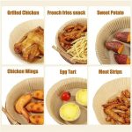 100 Pcs Disposable Round Paper Liners for Air Fryer Baskets, Grease-Proof and Heat-Resistant