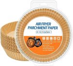 100 Pcs Disposable Round Paper Liners for Air Fryer Baskets, Grease-Proof and Heat-Resistant