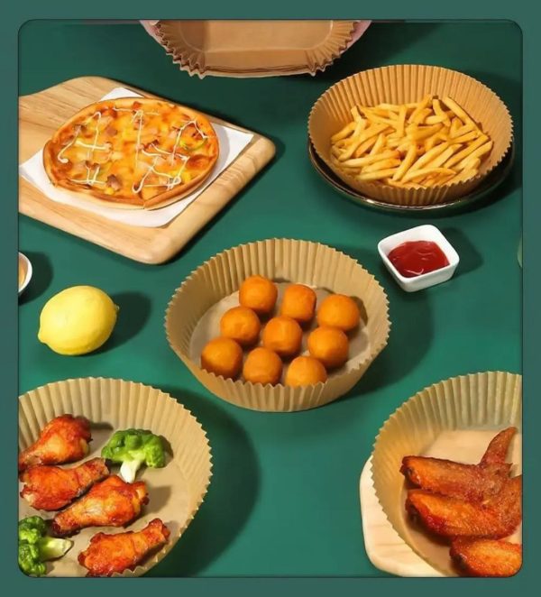 100 Pcs Disposable Round Paper Liners for Air Fryer Baskets, Grease-Proof and Heat-Resistant
