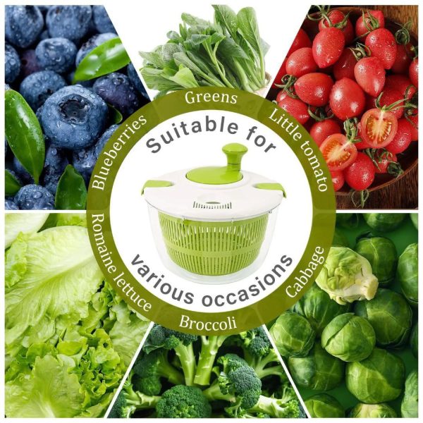 5 L Large Salad Spinner and Keeper with Colander and Serving Bowl